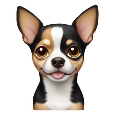 chihuahua black and brown with white neck sticker