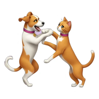 Dog and cat ballroom dancing sticker