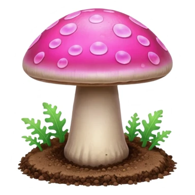 pink glowing magic mushroom with dirt sticker