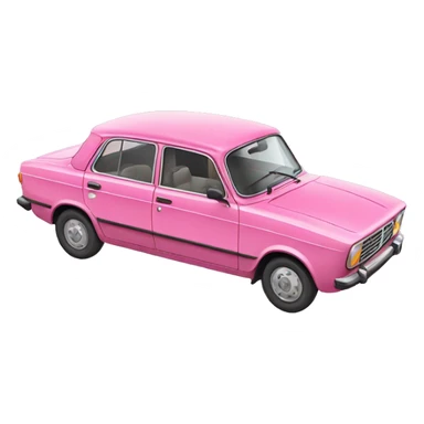 pink old car Lada sticker