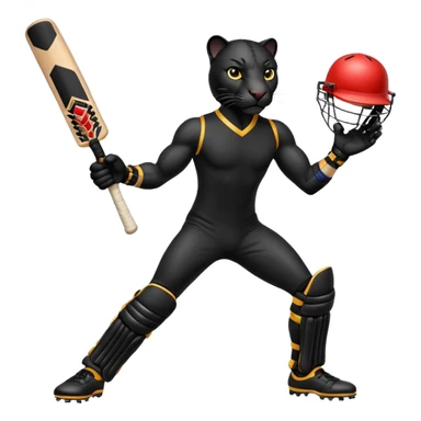 Panther in cricket sticker