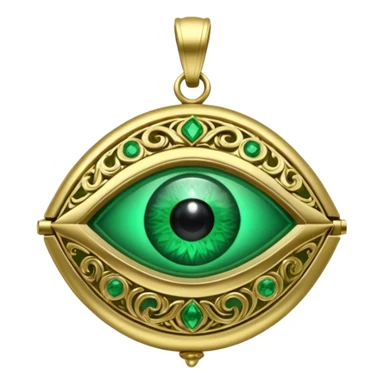 Eye shaped green locket  sticker