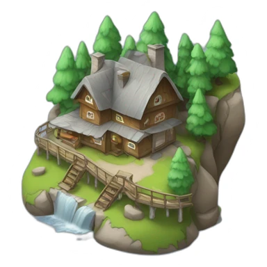 ville dans montagne sticker