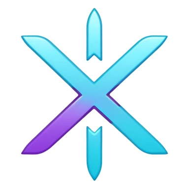 Purple and Cian symbol X twitter sticker