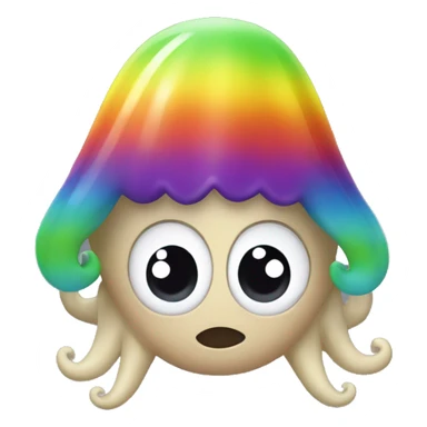 squid ward with a rainbow afro sticker