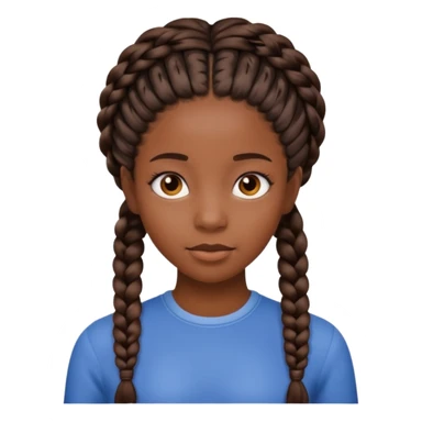 Black girl with realistic braids sticker