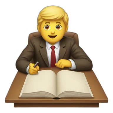 Man studying sticker