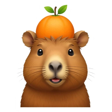 Capibara con una naranja en la cabeza  sticker