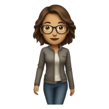 brown-hair-woman-with-glasses-walking sticker