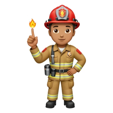 Firefighter pointing to his knee sticker