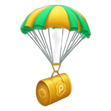 parachute and cryptotoken sticker