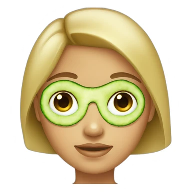 Girl with cucumber on her eyes sticker