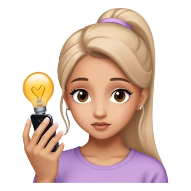 Chica viendo Ariana grande sticker