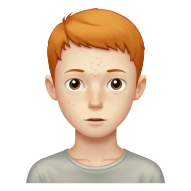 a skinny pale boy with very short thin hair and a bit of freckles sticker
