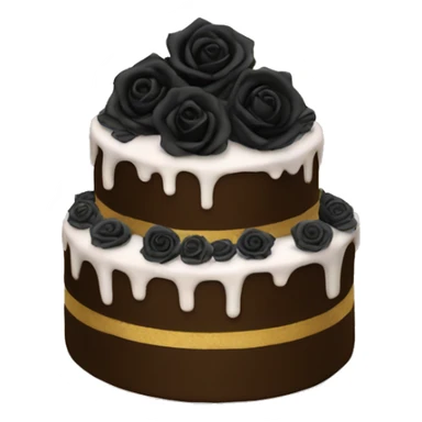 Cake with black roses sticker