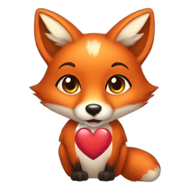 A female fox with heart sticker