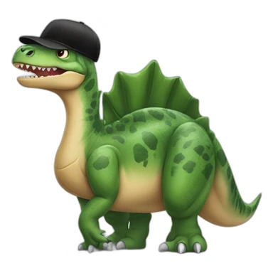 dinosaur with black cap sticker