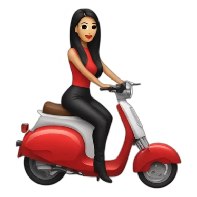 minimalist red moped with kim kardashian sticker