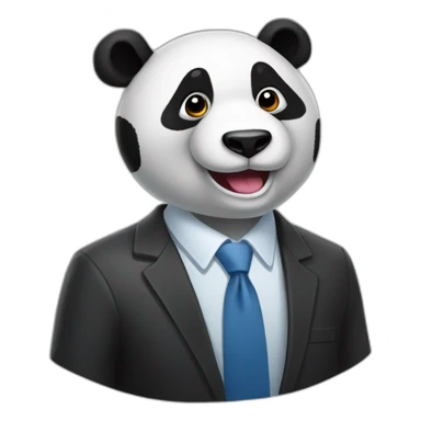 buissness man panda sticker
