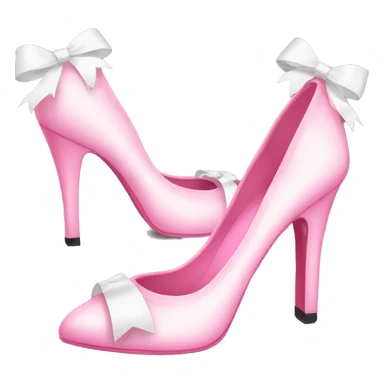 Pink high heels with white ribbons on them sticker
