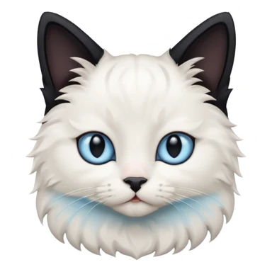 white cat with black fur on ears and little bits and parts of beige with baby blue eyes sticker