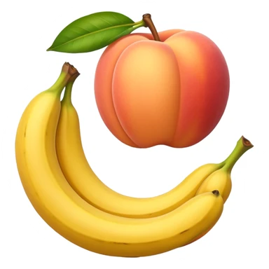 Peach and banana sticker