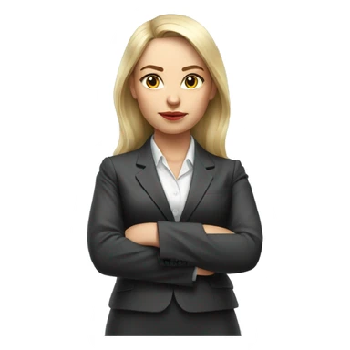 Russian woman full length in suit photorealistic serious sticker