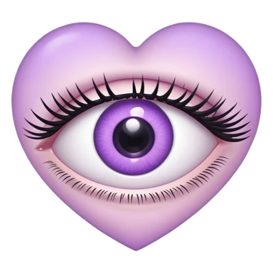 One eye with eyelashes inside light Purple Heart sticker