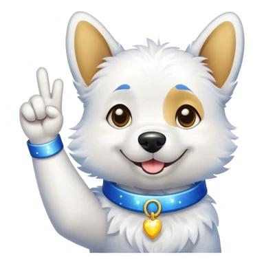 A proud cartoon dog giving a perfect OK hand gesture with sparkles all around sticker