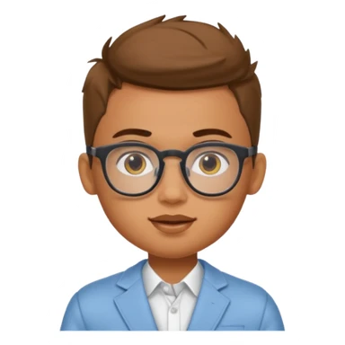 generate a pretty bratz boy with spectacles on, slightly healthy, tan sticker