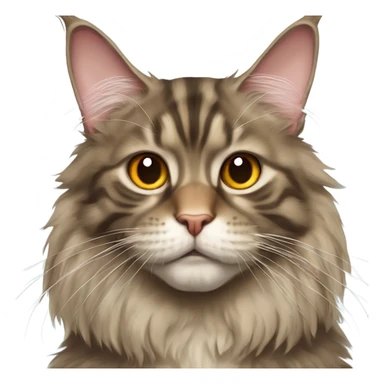 Maine Coon with a stupid face sticker