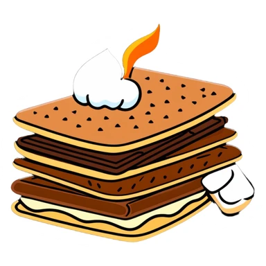 s'mores with chocolate and marshmallow sticker