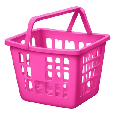 Pink empty shopping basket sticker