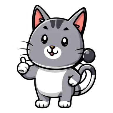 cat with a thumbs up sticker
