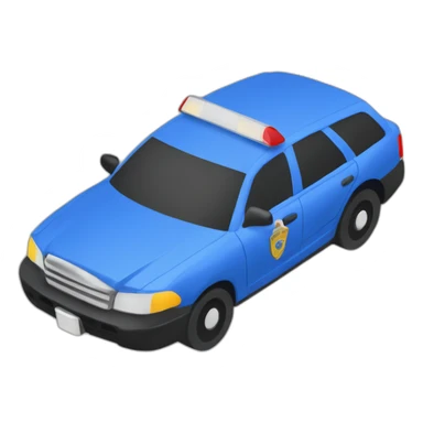 blue police car cenital view sticker