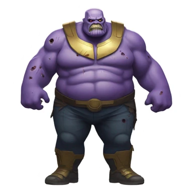 Fat thanos body zombie sticker