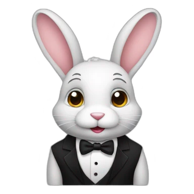 rabbit in a tux sticker