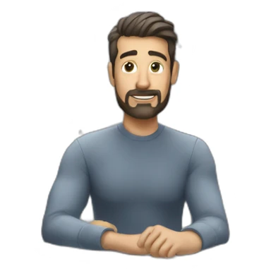 the architect draws against the background of a window where it is snowing sticker