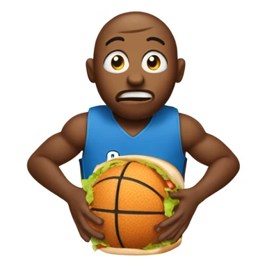 basketball eating a hamburger sticker