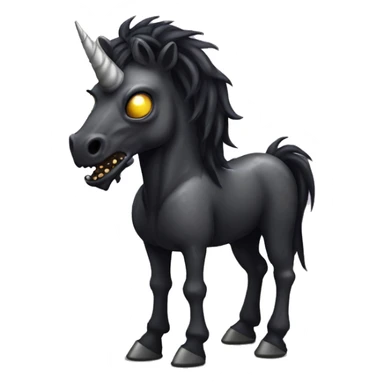 Black unicorn zombie  sticker