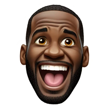Lebron James laughing with the tongue out and tearing  sticker