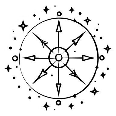 cosmic destiny symbol with stars and celestial elements sticker