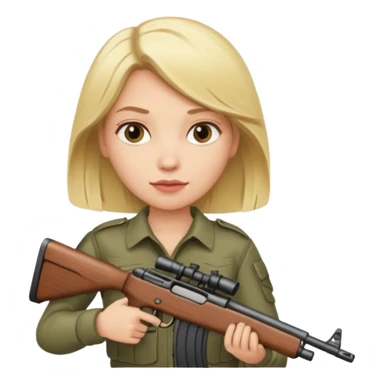 Tüfek tutan kadın sarşın sticker