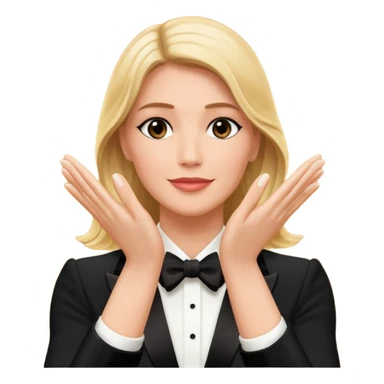 hand clapping with very long fingers like nicole kidmans hands clapping at the 2017 oscars sticker