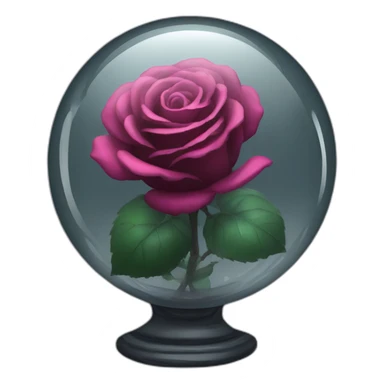 Black rose in a glass sphere  sticker