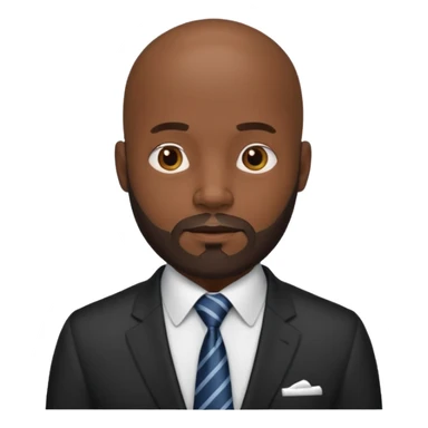 bald black men with tie with bearded sticker