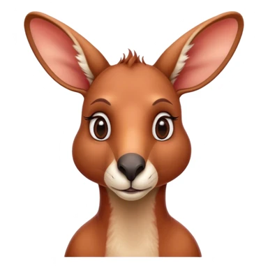 Cinematic Noble Adult Red Kangaroo Portrait Emoji, Poised and regal, with a robust, muscular build, tawny reddish fur, and a distinctive red kangaroo-shaped head featuring a slightly elongated snout, prominent ears, and keen, observant eyes, Simplified yet sharp and sophisticated features, highly detailed, glowing with a warm, sunlit glow, high shine, intelligent and commanding, stylized with an air of outback authority, focused and vigilant, soft glowing outline, capturing the essence of a watchful guardian that seems ready to bound out of the screen with effortless power! sticker