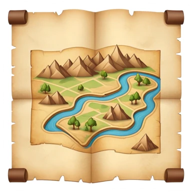 map with fold marks sticker