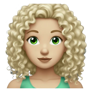 White girl with ocean green eyes and natural curly hair sticker