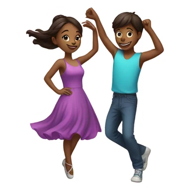 dancing girl and boy at party sticker